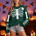 thumbnail image 2 of RFQWOVSR Womens Halloween Print Crew Neck Long Sleeve Sweatshirt Casual Pullover Top M, 2 of 5