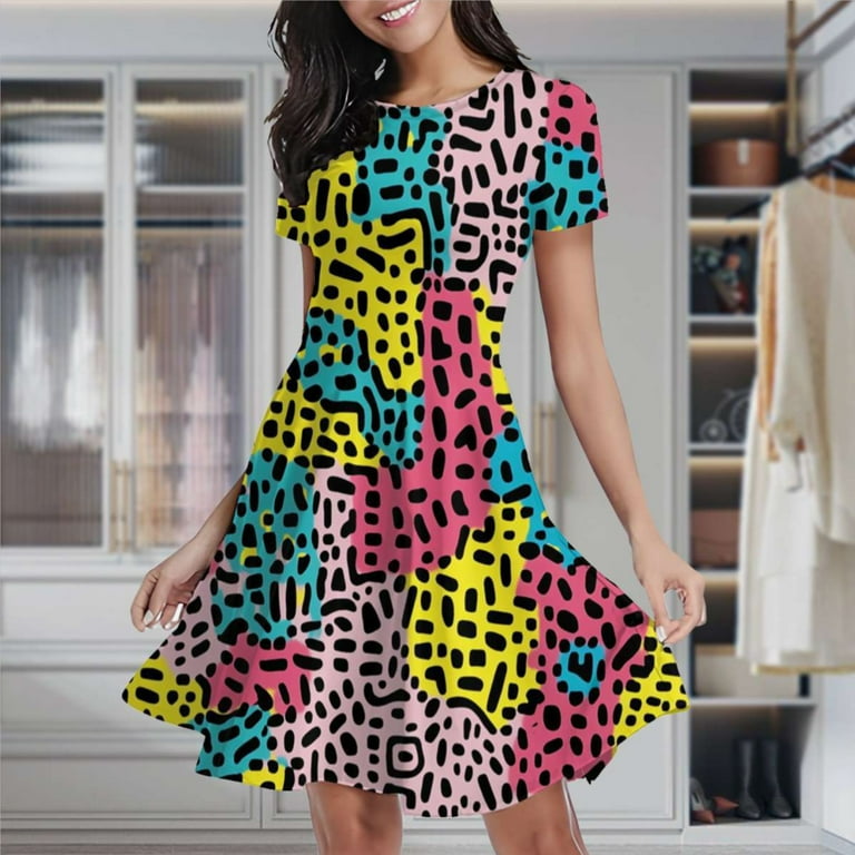90S Retro Memphis Style Women's Classic Swing Skater Dress Casual Work Party Cocktail Dresses - Walmart.com 90S Retro Memphis Style Women's Classic Swing Skater Dress Casual Work Party Cocktail Dresses - Walmart.com