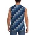 thumbnail image 4 of Lsque Pixel Grid Print Men's Cotton Blend Sleeveless Muscle Shirts (S-3XL)- Moisture Wicking, Odor Protection, UPF 30+,Small, 4 of 8