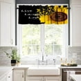 thumbnail image 3 of Black Yellow Sunflower Kitchen Curtain Valance for Windows,Farmhouse Yellow Window Drape Treatment,Vintage Wood Grain Short Topper Small Tier Curtains 1 Panel Valance, 54 * 18inch, 3 of 4