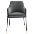 thumbnail image 6 of Modway Jovi Performance Velvet Dining Armchair Set of 2 in Black Charcoal, 6 of 9