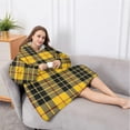 thumbnail image 5 of Oversized Wearable Blanket Hoodie,Yellow Black and Red Checkerboard Checkered Pattern Sherpa Blanket Hoodie with Super Pockets,Super Warm Fuzzy Pullover for Women & Men, 5 of 6