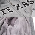 thumbnail image 3 of Men's Texas Embroidered Sherpa Lined Warm Zip Up Fleece Hoodie Sweater Jacket (H. Grey, M), 3 of 3