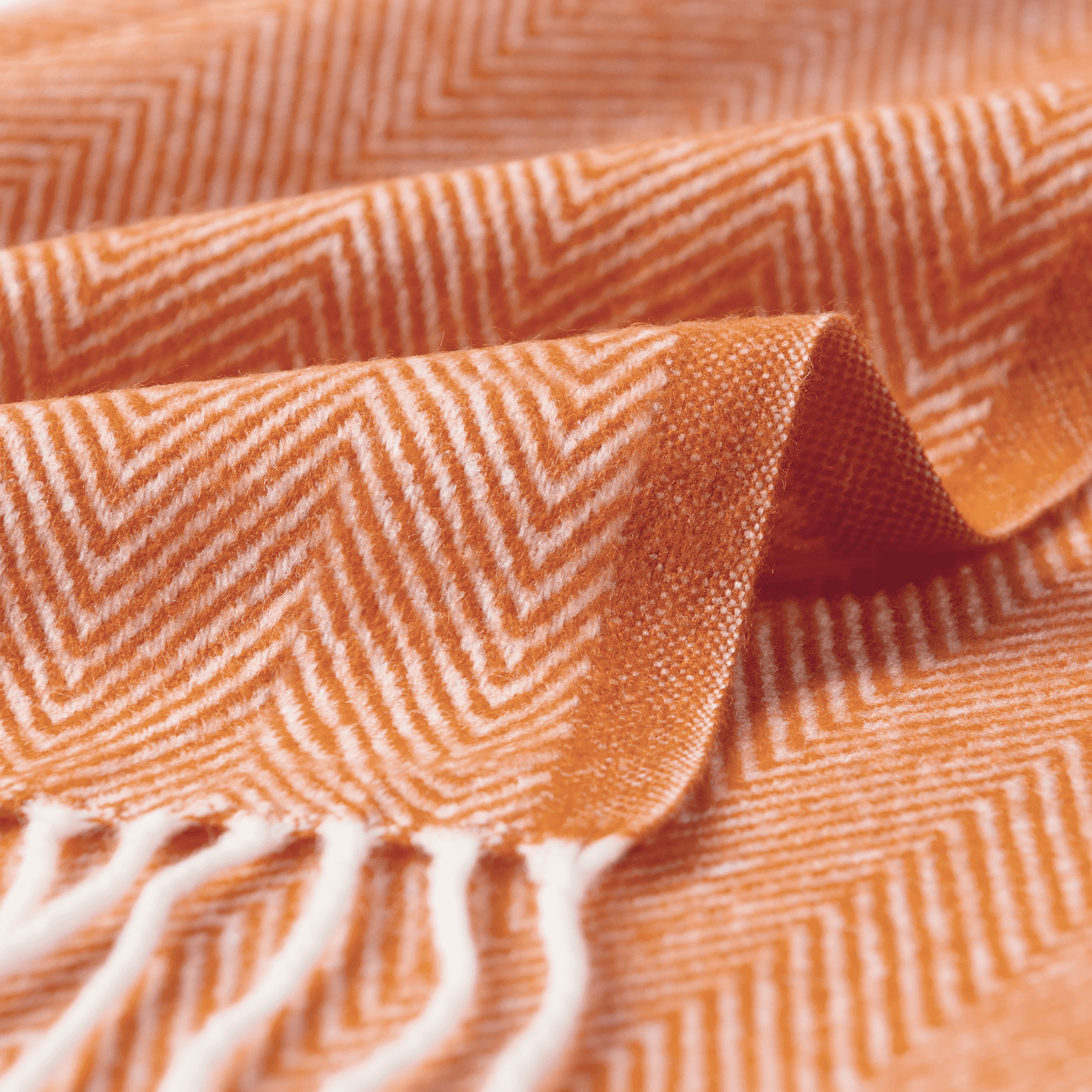 Bourina Herringbone Orange Throw Blanket for Couch, Suitable for Adult, Soft and Lightweight, 50"x 60"