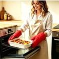 thumbnail image 4 of Oven Mitts and Pot Holders Set 4 Piece Heart Pattern Heat Resistant Cotton Kitchen Gloves for Baking Cooking Grilling and Serving Meals, 4 of 7