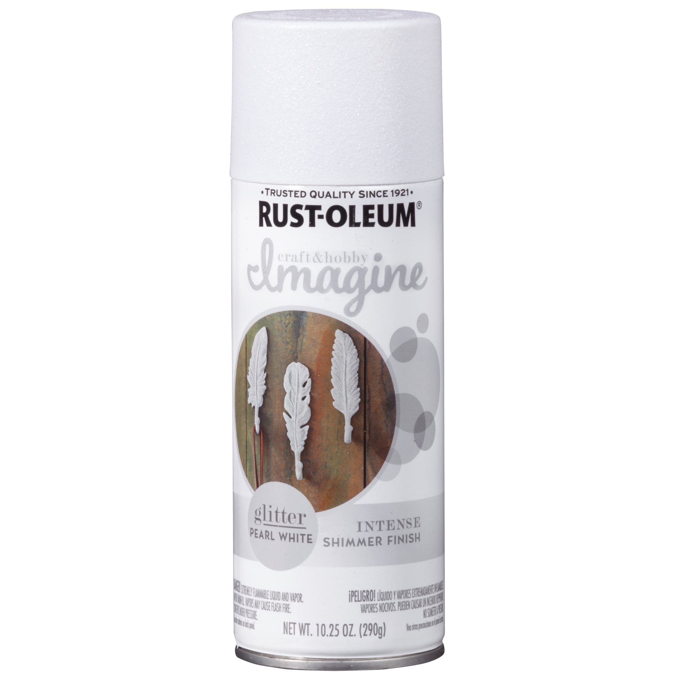 4 Pack, White, Rust-Oleum Craft & Hobby Imagine Glitter Spray Paint- 345706, 10.25 oz.