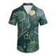 thumbnail image 3 of Camisas De Compresion Hombres Casual Manga corta Primavera Verano Turndown Neck 3D Impreso Camisas Moda Top Blusa Camisas (Green, M), 3 of 4
