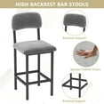 thumbnail image 6 of Counter Height Dining Set for 2, 3 Piece Bar Table Set of 3, Kitchen Dining Set with Back 2 Chairs, Modern PubTable and Stools Set, Small Breakfast Nook Table and Chairs Set, Gray, 6 of 9