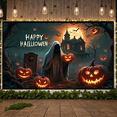 thumbnail image 6 of Scary Design Happy Halloween Skeleton Pumpkin Scene Backdrop Spooky Decoration Horror Display for Halloween Party Night Event Decoration Indoor, 6 of 9