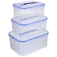thumbnail image 4 of Caja de almacenamiento de alimentos de 3 piezas, recipiente transparente con asa para cereales y frijoles., 4 of 6