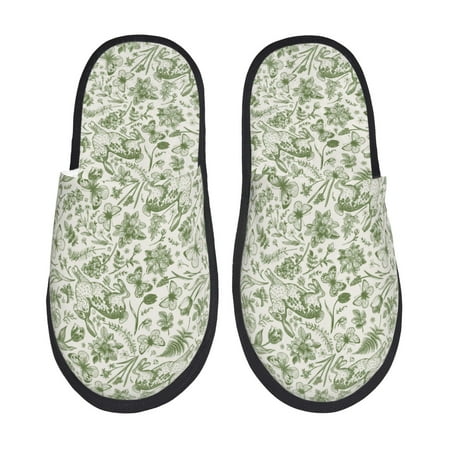 

Tideii Green Rabbit for Home Indoor Cotton Slippers Autumn and Winter EVA Plush Slippers Household Supplies Unisex-Medium