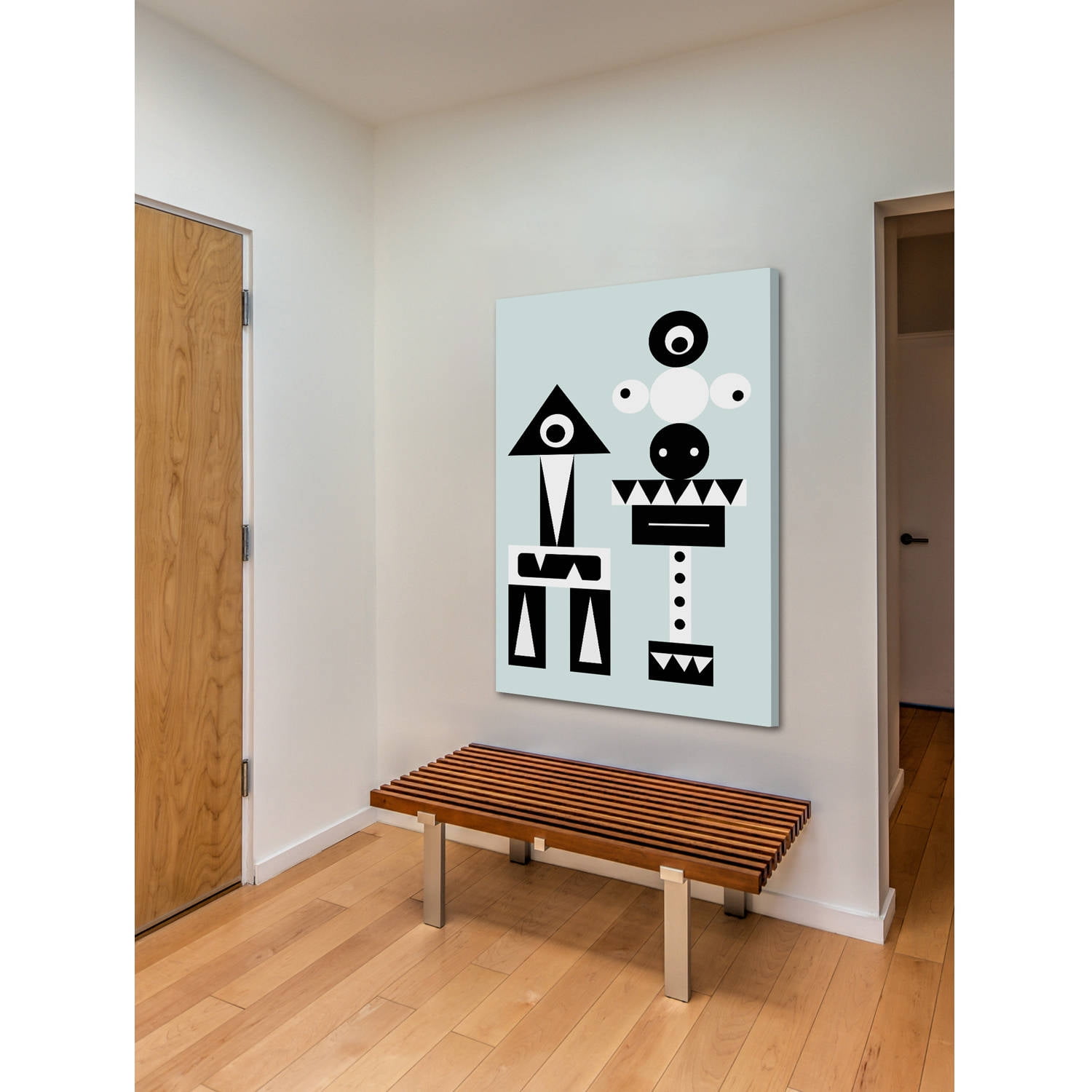 "One-Eyed Robots" Painting Print on Wrapped Canvas