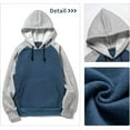 thumbnail image 6 of Men's Sweatshirts,Men Solid Hoodie Sweatshirt Splicing Loose Long Sleeve Comfortable Top for Casual Wear,Hoodie Men,08 Blue,2XL, 6 of 6