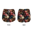 thumbnail image 6 of Uemuo Rose Flowers Pattern Women's Athletic Shorts High Waisted Running Shorts with Liner Pockets Gym Elastic Workout Shorts-Large, 6 of 9