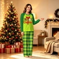 thumbnail image 2 of Matching Christmas Pajamas for Family Christmas Letter Plaid Printed Holiday Pjs Sleepwear Loungewear for Women,2XL, 2 of 5
