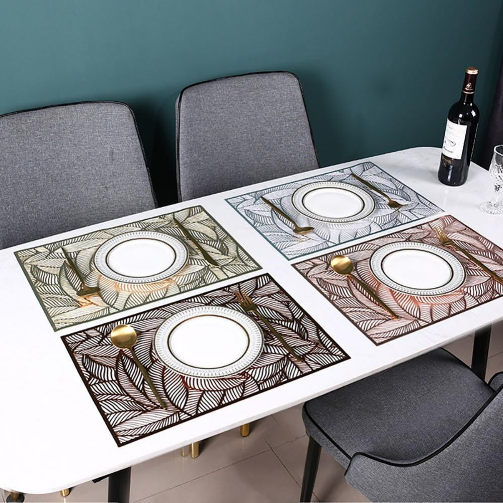 4Colors PVC Heat Insulation Non-Slip Washable Kitchen Dining Table Placemats Mat 