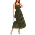 thumbnail image 1 of Vestido BTFBM para mujer de verano 2025, sin mangas, cuello cuadrado, midi, 1 of 6