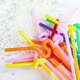thumbnail image 5 of Foqnuq 100 Pack Colorful Disposable Art Straws - Food-Grade Plastic, Bendable Creative Straws for Milkshakes, Slushies, Coffee, Parties & Events, 5 of 9