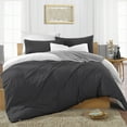 thumbnail image 1 of SGI Bedding Cal King Size Duvet Covers Egyptian Cotton 1000TC 3 Piece Set Dark Gray Reversible, 1 of 8