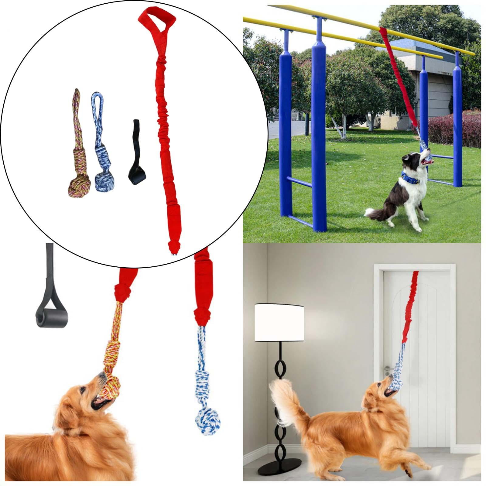 Dog Outdoor Hanging Toy Teething Chew Toy Door Hanging Tug Toy Tug of War Toy for Small Large Dogs Indoor Exercise Red