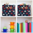 thumbnail image 6 of Yayeee Canvas Storage Basket with Handles for Shelves Fabric Bins Closet Organizer, Red White Stars, 6 of 8