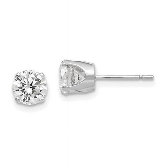 14K White Gold 5.75 mm CZ stud earrings
