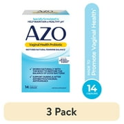 (3 pack) AZO Vaginal Health Probiotic Supplement Capsules for Female Balance, Adult, 14 Count