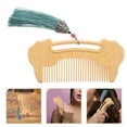 thumbnail image 2 of Shisuyan Handmade Fine Tooth Wooden Comb With Ruyi Lock Carving Boxwood For Men Pocket Beard Comb Scalp, 2 of 8