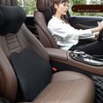 thumbnail image 2 of Almohada para reposacabezas de cuello de automóvil Cojín de algodón viscoelástico Soporte para la cabeza del asiento del automóvil con elástico ajustable Accesorios de correas, negro, 2 of 5