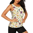 thumbnail image 2 of Xecao Vegetable print women's scoop neck, loose-fit workout tank tops for the gym., 2 of 9