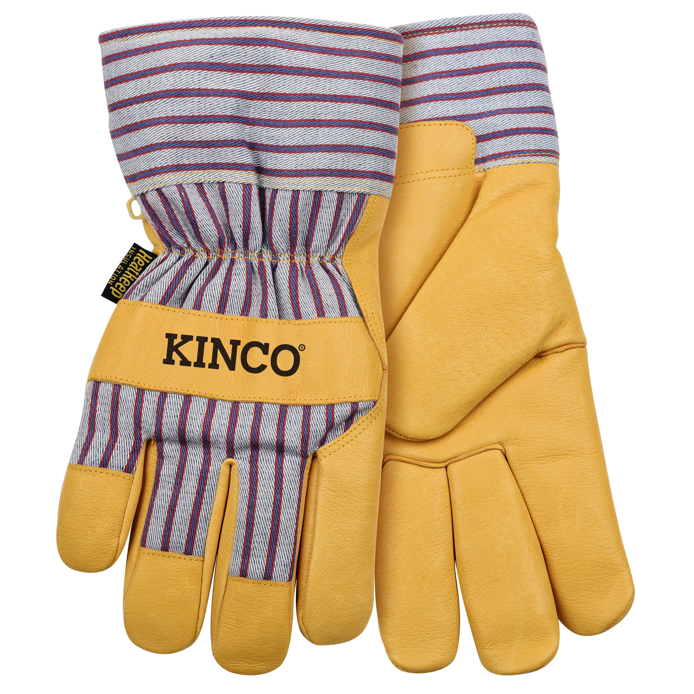 Large Kinco 350HKP-L HYDROFLECTOR Lined Water-Resistant Cowhide Gloves for Men 