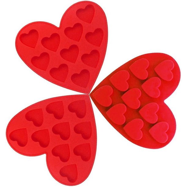 moldes de silicona para chocolate, moldes de cocina antiadherentes con forma de corazón, bandejas para cubitos de hielo para hacer pasteles, caramelos, chicles, gelatinas, muffins y magdalenas