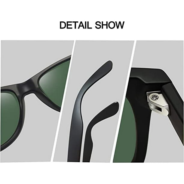 Yeuweold Polarized Sunglasses For Men Retro Fashion Glasses Classic Square Sunglasses Ski Goggles Uv400 Protection (Matte Black, Dark Green Lenses)