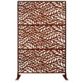 thumbnail image 5 of Freestanding Metal Privacy Screen for Outdoor and Indoor Spaces, 76" Height x 48" Width, Rust Red Finish, Decorative Fence Panel for Deck Balcony Patio Garden, 5 of 9