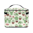 thumbnail image 4 of HELLHERO Cactus Pattern Travel Organizer with Brush Slots Hand-Held Makeup Brush Organizer with Slip-in Pockets Portable for Women Men, 4 of 6