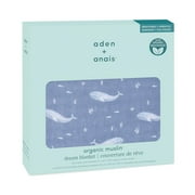 aden + anais Organic Cotton Muslin Dream Blanket, Blue Oceanic, Boys
