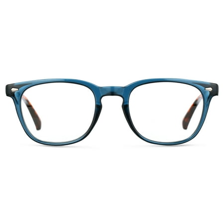 M Readers Innovation Daybreak Crystal Blue +1.50 Reading Glasses with Case