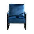 thumbnail image 4 of Accent Chairs Classic Mid Century Modern Accent Chair with Durable Square Metal Frame, Armchair for Living Room, Bedroom, Home Office in Plush Velvet Upholstery, Blue,Fabric Accent Chairs, 4 of 6