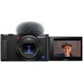 thumbnail image 3 of Cámara Digital Compacta Sony ZV-1 para Creadores de Contenido Vídeo 4K HDR con Pantalla Antiviento + 2 Paquetes de Tarjeta de Memoria de 64 Gb + Estuche + Trípode + Pack de Accesorios ZeeTech Negro, 3 of 6