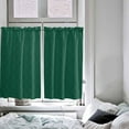 thumbnail image 4 of Green Rhombus Window Short Curtains 63 Inch Length, Rustic Modern Plaid Geometric Rod Pocket Kitchen Window Treatments Drapes for Bedroom, Cafe, Living Room, 2 Panels, 52 W x 63 L, 4 of 5