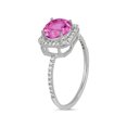 thumbnail image 2 of Sterling Silver Created Pink Sapphire Crt White Sapphire Ring Size 8, 2 of 2