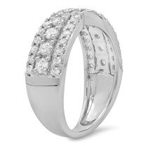 Dazzlingrock Collection 1.00 Carat (ctw) 14K Round Diamond Ladies Fashion Cocktail Right Hand Ring 1 CT, White Gold, Size 5.5