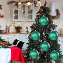 Christmas Ball Ornament 6 Inch 150mm Large Red Bauble Shatterproof Plastic Christmas Tree Decoration Commercial Grade Indoor Outdoor Hanging Sphere Holiday Party Home Décor