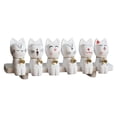 thumbnail image 3 of Juego de 6 Estatuas de Gato de Madera Japonesas con Campanas, Esculturas de Animales Coleccionables en Miniatura, Campanas de Madera para Oficina Y Ho, 3 of 9