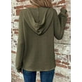 thumbnail image 6 of V-neck Long Sleeve Casual Hoodie Pullover (S, DarkBlue), 6 of 9