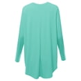 thumbnail image 3 of A2Y Women's Premium Solid Long Sleeve Round Hem Crew Neck Top Shirt Blue Mint 1XL, 3 of 7