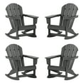 thumbnail image 5 of Westintrends Malibu Outdoor Rocking Chair Set of 4, All Weather Resistant Poly Lumber Classic Porch Rocker Chair, 350 lbs Support Patio Lawn Plastic Adirondack Chair, Gray, 5 of 9