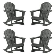 GARDEN Outdoor Adirondack Rocking Chairs for Patio (Set of 4), Gray