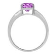 thumbnail image 2 of 1.5 ct Cushion Cut Simulated Alexandrite Solitaire 18K White Gold Womens Engagement Ring, 2 of 3