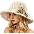 thumbnail image 3 of Womens Straw Hat, 2026 Upgraded Foldable Sun Hat for Women, BeachSun Straw Hats for Vacation Travel (Pink), 3 of 9
